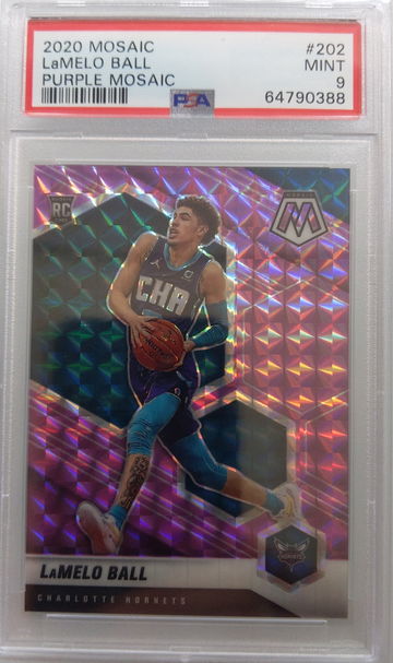 Lamelo Ball Mosaic Purple RC /49 PSA 9 Pop 13, 1 higher!