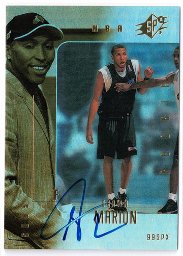 1999 UD SPx Shawn Marion Rookie Auto