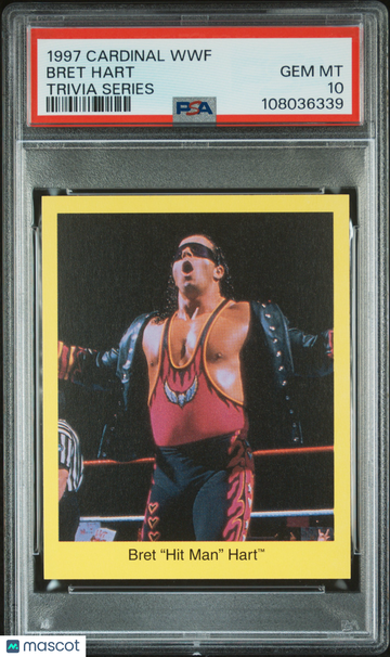 1997 Cardinal WWF Trivia Series Bret Hart Low Pop PSA 10