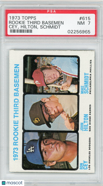 1973 Topps Rookie 3RD Basemen #615 Cey Hilton Schmidt PSA 7