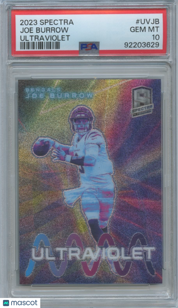 2023 Panini Spectra Ultraviolet Joe Burrow #UVJB PSA 10 Donruss