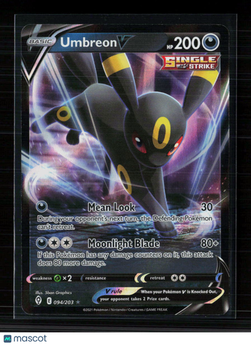 Pokemon 2021 Evolving Skies Umbreon V #94/203