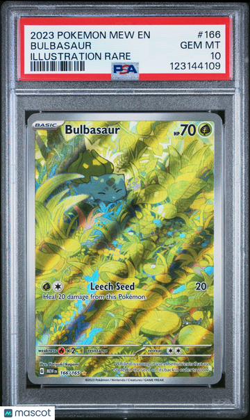 2023 Pokemon Mew EN-151 Bulbasaur Illustration Rare PSA 10 #166