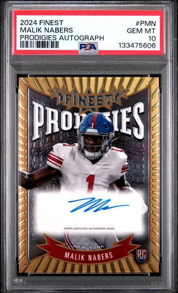 2024 Finest | Rookie Malik Nabers | Prodigies Autograph | PSA 10