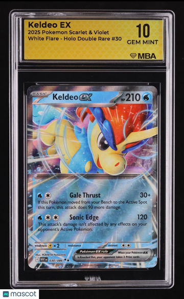 2025 Pokemon Scarlet & Violet White Flare Keldeo Holo MBA 10 #30