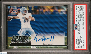 2022 Pro Set Metal Sam Howell #AISH1 Black Wave PSA 10 Leaf Auto 10