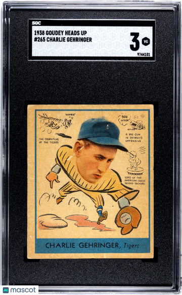 1938 Goudey Heads Up Charlie Gehringer #265 SGC 3