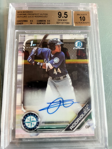Julio Rodriguez bowman chrome auto bgs true gem