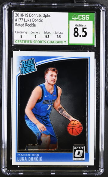 Luka Doncic Donruss Optic Rookie CSG 8.5