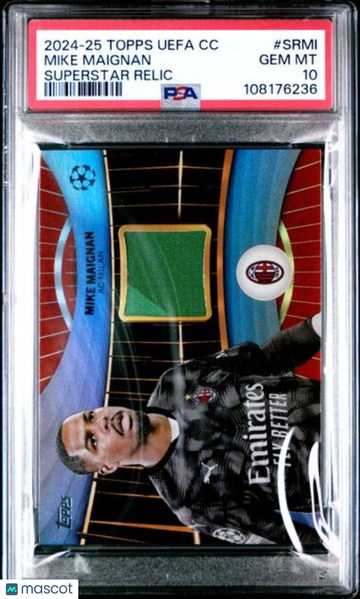2024-25 Topps UEFA Club Competitions Topps Superstar Relics Mike Maignan #SRMI PSA 10
