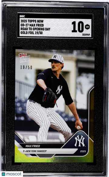 2025 Topps Now Max Fried #OD-27 Road Opening Day Gold Foil SGC 10