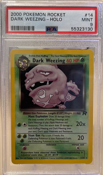 2000 Pokemon Rocket Holo Dark Weezing PSA 9