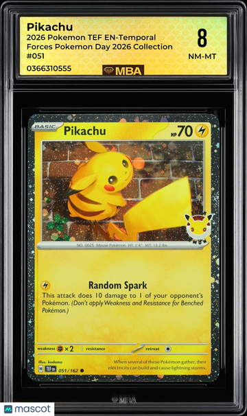 2026 Pokemon TEF EN-Temporal Forces Pikachu #051 Pokemon Day 2026 Collection MBA 8