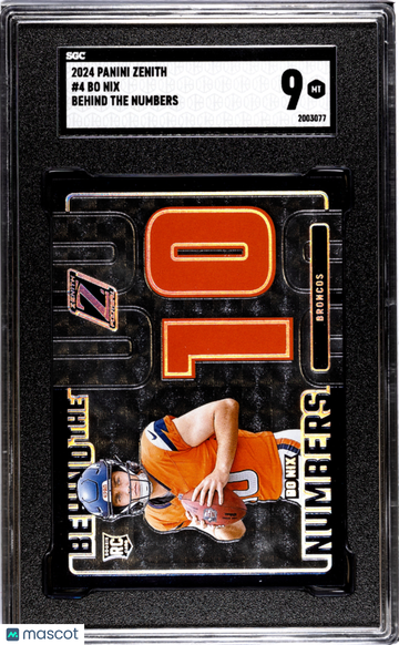 2024 Panini Zenith Bo Nix #4 Behind The Numbers SGC 9