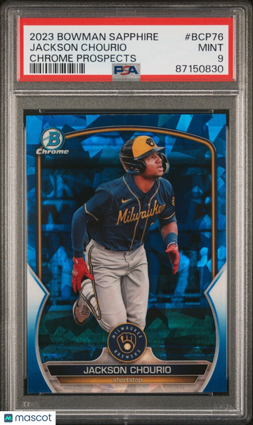 2023 Bowman Chrome Sapphire Jackson Chourio Prospect #BCP76 PSA 9