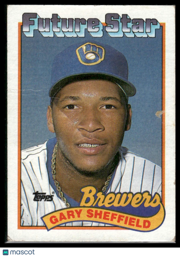 1989 Topps Gary Sheffield #343b Larger gap between hat and Future Stars header RC