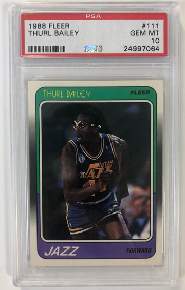 1988 Fleer Thurl Bailey PSA 10
