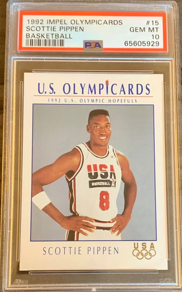 1992 Impel Basketball Olympicards #15 Scottie Pippen PSA 10 Gem Mint Dream Team USA Low Pop