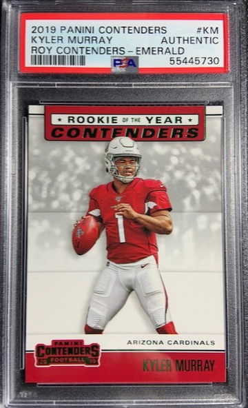 2019 Panini Contenders Emerald #KM Kyler Murray ROY Rookie Of The Year RC PSA Authentic