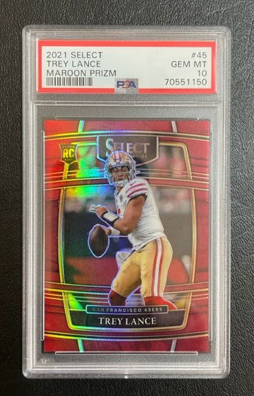 2021 Select Maroon Prizm #45 Trey Lance Rookie /149 Gem Mint 10 49ers