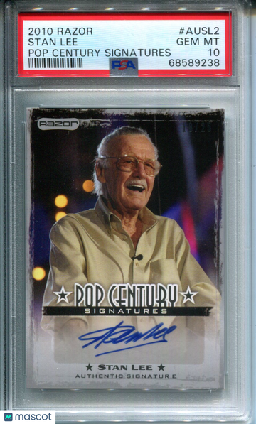 2010 Razor Pop Century Signatures Stan Lee #AUSL2 PSA 10