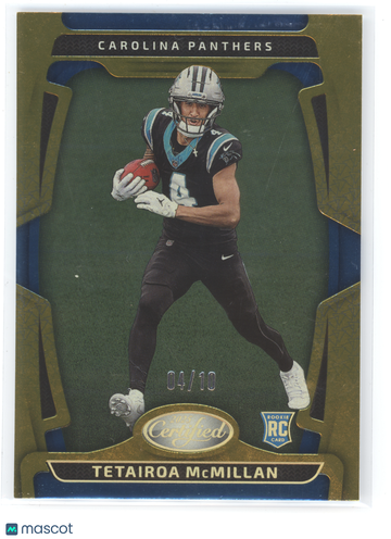 2025 Panini Certified Football Tetairoa McMillan #160 Gold /10 RC
