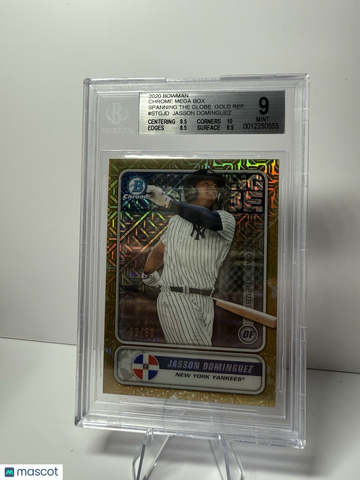 2020 Bowman Chrome Mega Box Spanning the Globe Gold Refractors Jasson Dominguez #STGJD Gold BGS 9