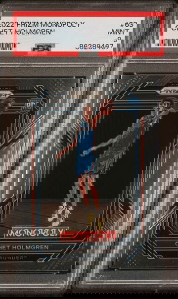 2022-23 Prizm Monopoly Rookie Chet Holmgren RC Rookie PSA 9 OKC Thunder