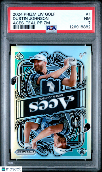 2024 Panini Prizm LIV Golf Aces Dustin Johnson #1 Teal PSA 7