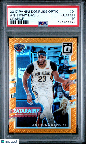 2017 Panini Donruss Optic Anthony Davis #91 Orange PSA 10