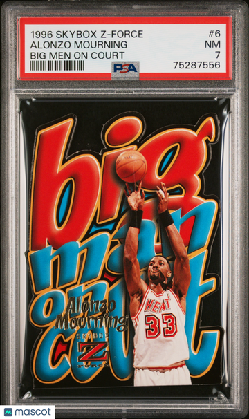 1996 Skybox Z-Force Big Men On Court Alonzo Mourning #6 Big Men On Court PSA 7