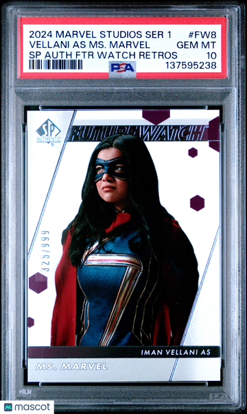 2024 Upper Deck Marvel Iman Vellani As MS. Marvel 325/999 #FW8 PSA 10
