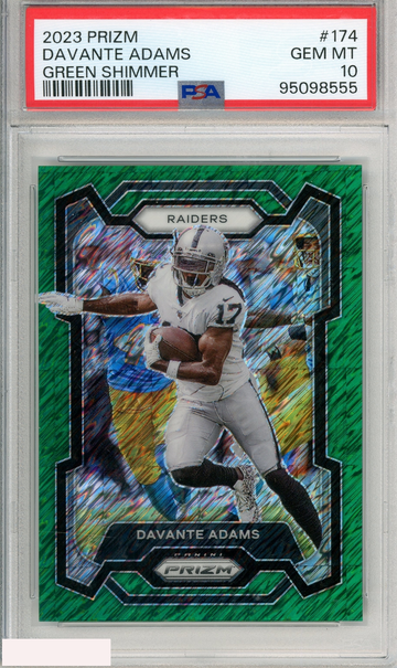2023 PANINI PRIZM DAVANTE ADAMS #174 GREEN SHIMMER PSA 10 GEM MT