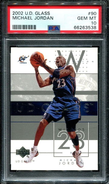 2002 Upper Deck UD Glass 90 Michael Jordan Washington Wizards PSA 10 Gem Mint