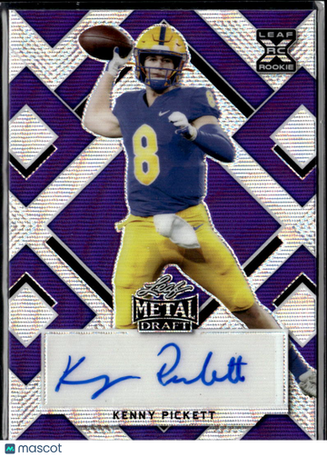 Kenny Pickett 2022 Leaf Metal Draft RC Auto Purple /20 Pittsburgh Panthers