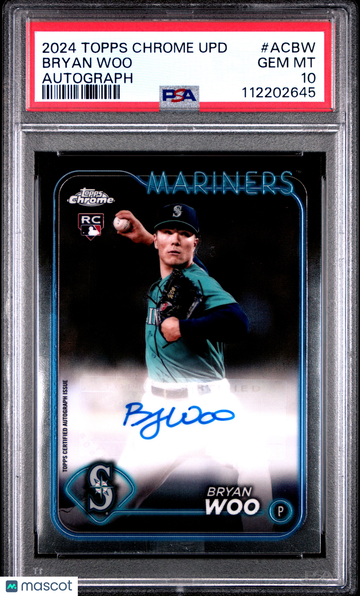 2024 Topps Chrome Update Chrome Baseball Update Series Autographs Bryan Woo #ACBW PSA 10