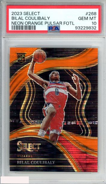 2023 SELECT BILAL COULIBALY #268 NEON ORANGE PULSAR FOTL 1 OF 15 RC PSA 10