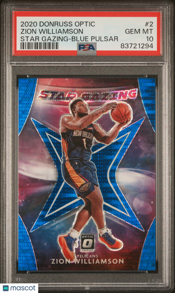 2020 Panini Donruss Optic Star Gazing Zion Williamson #2 Blue Pulsar PSA 10