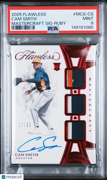 2025 Panini Flawless Mastercraft Signature Relics Cam Smith #MCS-CS Ruby /20 PSA 9