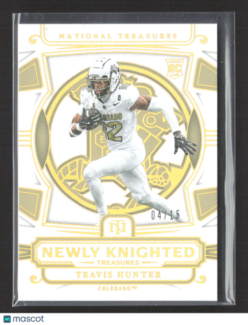 2025 Panini National Treasures Collegiate Newly Knighted Travis Hunter #NKT-THR /15 RC
