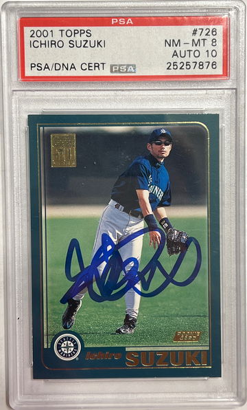 2001 topps Ichiro Suzuki auto rc psa 8 auto dna 10
