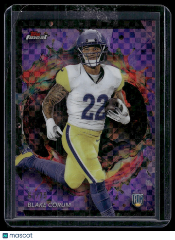 2024 Topps Finest Blake Corum #285 Purple Checkerboard /75 RC