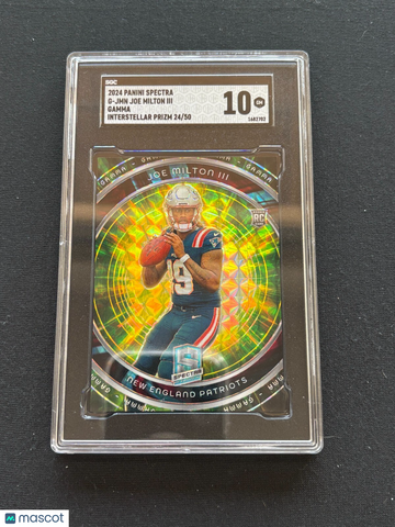 2024 Panini Spectra Joe Milton #G-JMN Gamma Interstellar Prizm 50 Rookie SGC 10