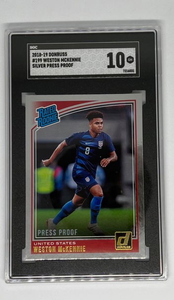 2018-2019 Donruss Weston Mckennie Press Proof Silver Rookie SGC 10