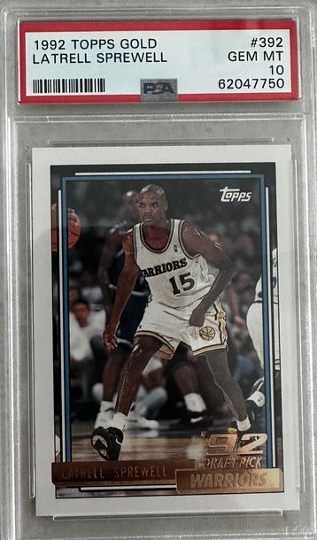 1992 Topps Gold Latrell Sprewell PSA 10 Rookie Card