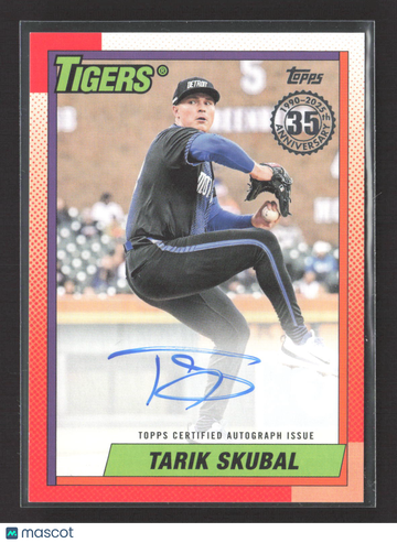 2025 Topps 1990 Topps Baseball Autograph Tarik Skubal #90A-TS Orange