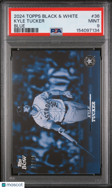 2024 Topps Black And White Kyle Tucker #36 Blue /49 PSA 9