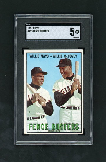 1967 Topps #423 Fence Busters Willie Mays Willie McCovey SGC 5