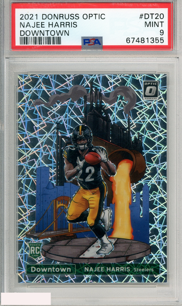 2021 PANINI DONRUSS OPTIC DOWNTOWN NAJEE HARRIS #DT20 PSA 9 ROOKIE RC