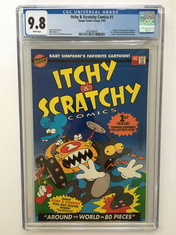 FREE SHIPPING; ITCHY & SCRATCHY COMICS  CGC 9.8 VERIFIED BONGO COMICS